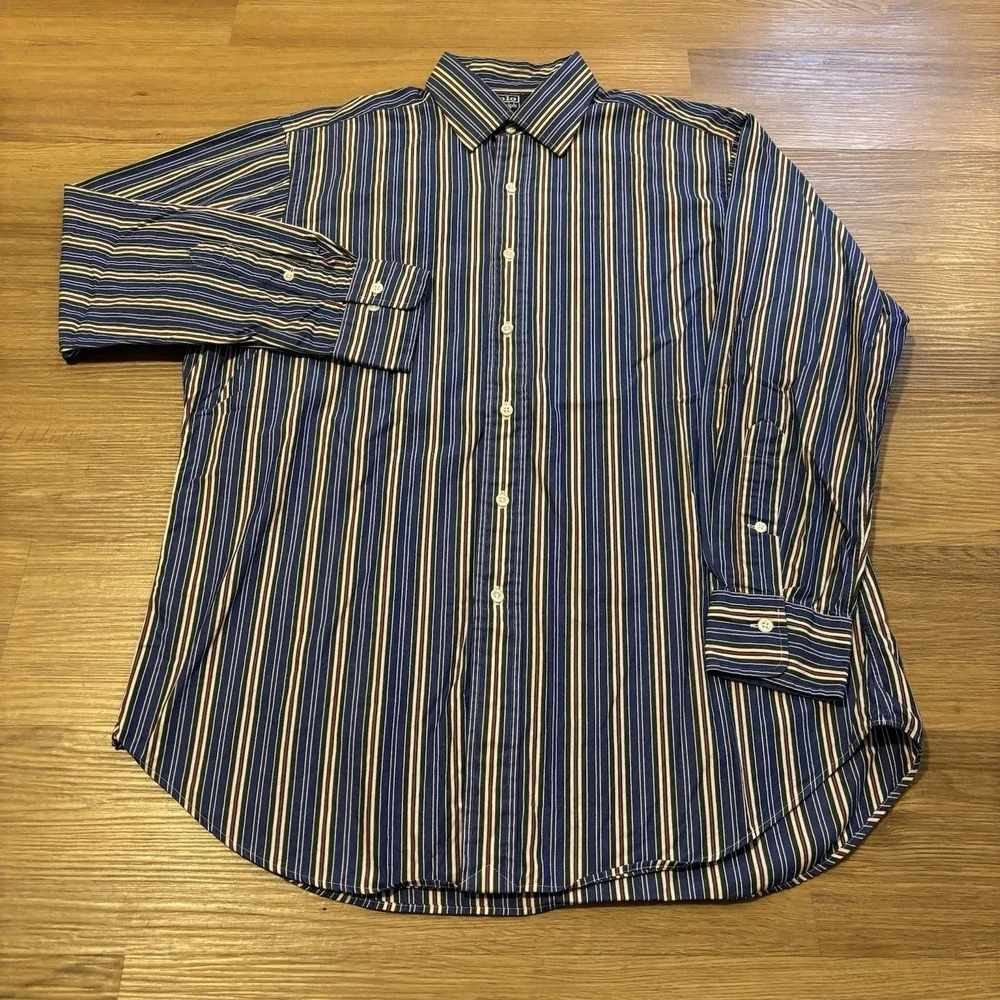 Polo Ralph Lauren Curham Shirt Men's 16 32/33 Striped Long Sleeve Button Down L